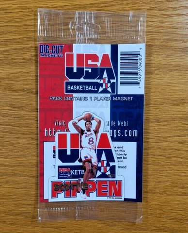 SCOTTIE PIPPEN Dream Team USA Vintage 1996 NBA Basketball Die-Cut Fridge Magnet Cover