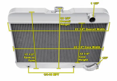 3-рядный полностью алюминиевый радиатор Kool Champion для двигателя Buick Special V8 1962 1963 годов выпуска - Изображение 1 из 4