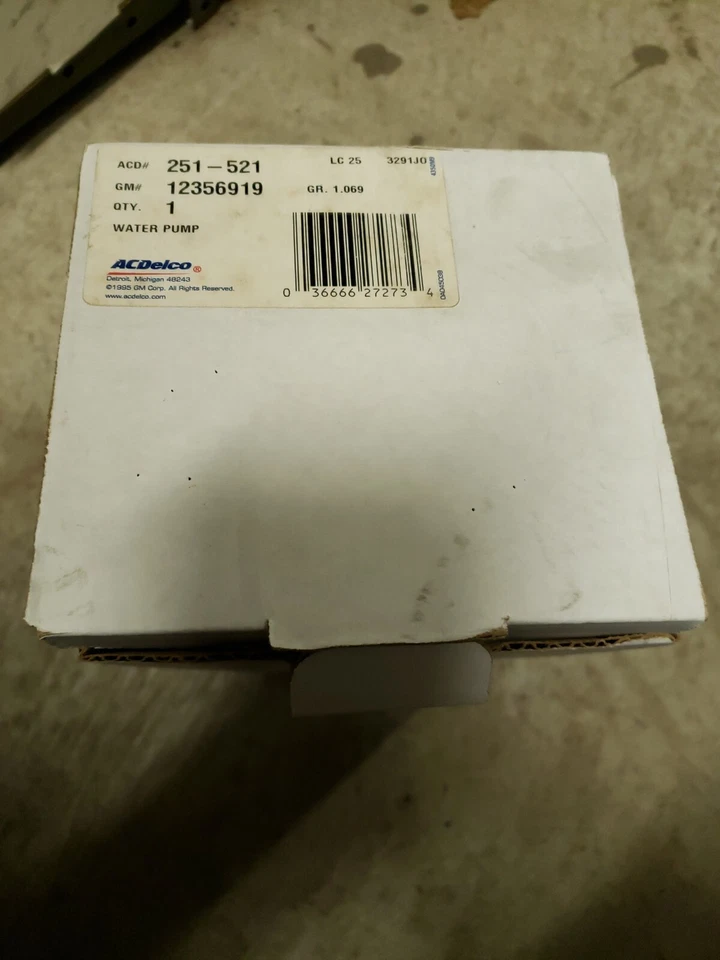 BOMBA DE AGUA PARA 87-93 MAZDA MX B2200 626 12356919 NOS AC DELCO 251-521 Foto 1 de 4