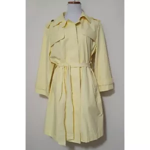 GAP Yellow Double Breasted Trench Coat Long Belted Cotton/Nylon Size XL - Picture 1 of 7