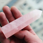 100 % natürlicher rosa Rosenquarz Kristallstab Punkt Heilung Reiki Mineralstein UK