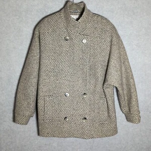 VINTAGE Mackintosh Peacoat Jacke Damen XL grau Wolle Tweed Made USA Retro - Bild 1 von 8