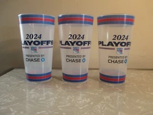 (3) ¡Tazas de bebidas NY Rangers 2024 Stanley Cup Playoffs 24 oz! MSG BlueShirts! - Imagen 1 de 5