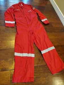 Wenaas Flame Resistant COVERALLS Halliburton Uniform - Red, Size 56 TALL Oil Gas - Picture 1 of 12