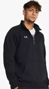 MEN'S ULTRA-SOFT 1/4 ZIP FLEECE PULLOVER, BRUSHED BACKING, DRAWSTRINGS, S-4XL - Picture 1 of 2