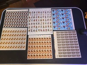 US Postage Stamp Early Mixed Sheets 7 Different Full Sheet Lot - Picture 1 of 7