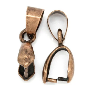 Sexy Sparkles 10 Pcs Copper Pinch Clip Bail Beads Findings Antique Copper Color - Picture 1 of 3