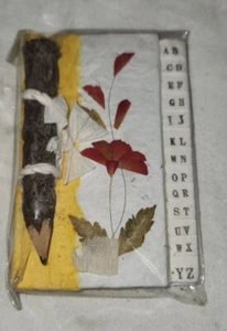 Cute Small Address Book With Wood Branch Pencil Handmade Paper - Picture 1 of 2