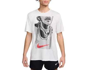 Nike Run Rise 365 Steve Prefontaine T-Shirt Men's Large White Running NWT Flaw - Picture 1 of 8