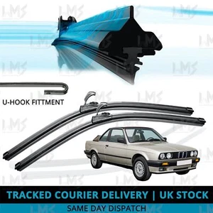 For BMW 3 Series E30 1982-94 Front Windscreen 20" 20" Flat Aero Wiper Blades Set - Picture 1 of 8
