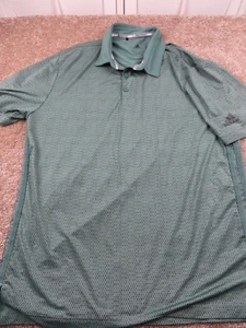 Adidas Shirt Mens L Green Golf Polo Performance Casual Stretch Short Sleeve - Picture 1 of 6
