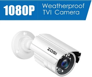 ZOSI 1080P TVI Bullet Security Camera Outdoor CCTV System 80ft IR Night Vision - Picture 1 of 18