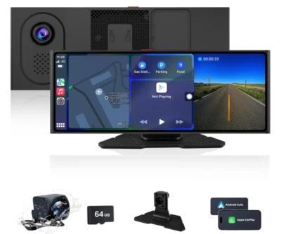 ALLTOBIT Schermo 10.26" Wireless CarPlay Android Auto + Dash Cam + 64GB - NUOVO - Immagine 1 di 4