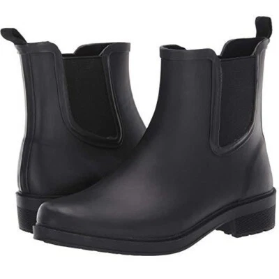 J. Botas de lluvia Chelsea Crew negras mate para mujer, talla 7 Foto 1 de 4