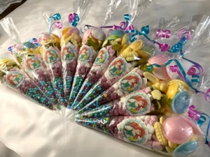 Pre-Filled SweetCones , party bags, personalised, favours, Ariel, Little mermaid - Picture 1 of 4