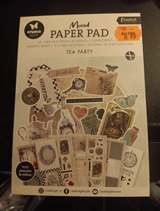 ALMOHADILLA DE PAPEL MIXTA PARA ÁLBUMES DE RECORTES 5,83X8,27 PULGADAS 42 HOJAS FIESTA DEL TÉ - Imagen 1 de 3