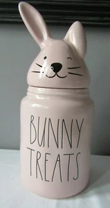 Nueva Colección Artesanal Rae Dunn por Magenta BUNNY TREATS Bote Conejo Rosa  - Imagen 1 de 6