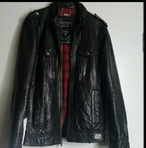 Guess Mens Black Moto Jacket Size Small - Picture 1 of 12
