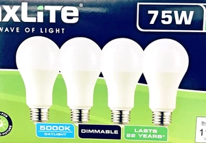 32 Maxlite Dimmable LED 75W Daylight Light Bulb 10W A19 replacement 5000k Free S - Picture 1 of 5