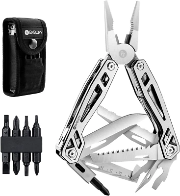 BIBURY Multitool 21 in 1 - Multi-Tool mit Zange Klappmesser - faltbar uvm. - NEU - Bild 1 von 4