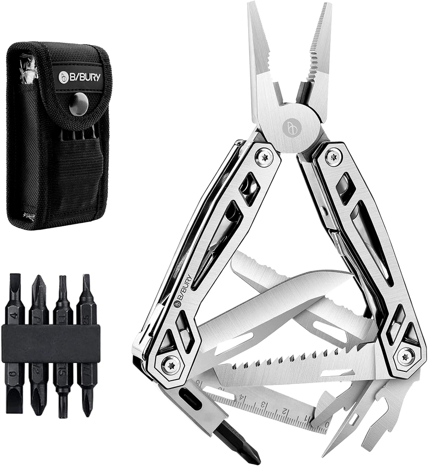 BIBURY Multitool 21 in 1 - Multi-Tool mit Zange Klappmesser - faltbar uvm. - NEU - Bild 1 von 4