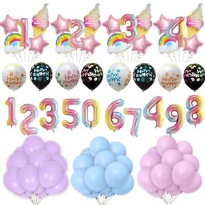 Rainbow Theme Balloons 16" For Kids Birthday Bunting Banner Pink Theme Decor UK