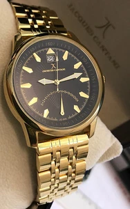 Jacques Cantani JC-945 Herrenuhr Big-Date GMT-Funktion Edelstahl vergoldet - Picture 1 of 2