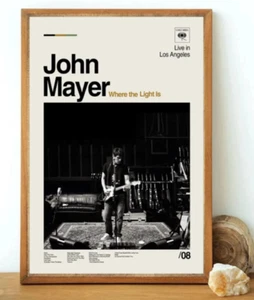 Póster álbum John Mayer Where The Light Is mediados de siglo arte de pared moderno decoración del hogar - Imagen 1 de 8