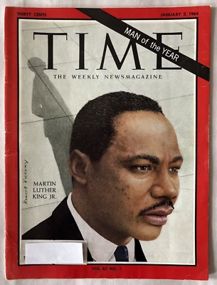 TIME MAGAZINE-JANUARY 3, 1964-MARTIN LUTHER KING JR.-MAN of the YEAR - Image 1 of 4