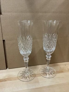 Galway Irish Crystal Fluted Champagne Glasses Pair - Picture 1 of 3
