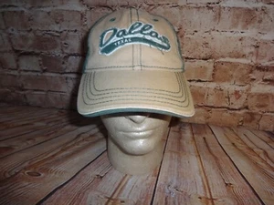 Cappello da baseball Dallas Texas verde effetto invecchiato marrone chiaro regolabile posteriore - Foto 1 di 4