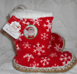 THE ELF ON THE SHELF BOYS GIRLS NON SKID SLIPPERS SOCKS RED SNOWFLAKE 8-13 NEW - Bild 1 von 3
