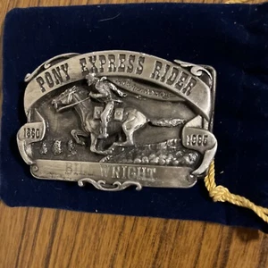 Vintage Pony Express Rider 125th Anniversary Reprise Siskiyou Co. Gürtelschnalle Grenze - Bild 1 von 7