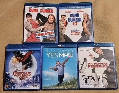 Jim Carrey Blu-ray LOT Bundle Of 5: Dumb and Dumber Christmas Penguins Yes Man - Image 1 of 4