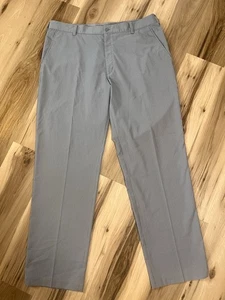 Nike Golf Pants Men’s Size 38x34 Gray Grey Pin Striped Dri Fit Chino Stretch - Picture 1 of 10