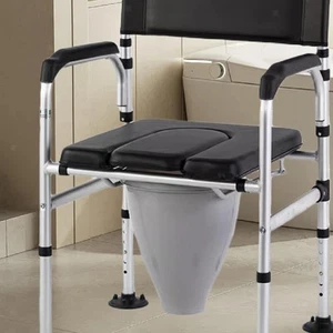 PVC Commode Seat Cushion for Bedside Commodes Black for Handicapped Patients - Picture 1 of 6