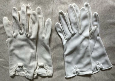 2 pares de guantes formales blancos vintage para mujer lazos de nylon talla única usados en excelente estado Foto 1 de 4