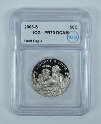 2008-S Bald Eagle Commemorative Half Dollar PR70 DCAM ICG *2072 - Image 1 of 4