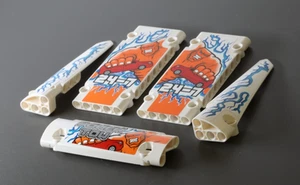 LEGO Technic: 5x Panel, mit Aufkleber, weiß (aus Modell 42128) - Bild 1 von 1