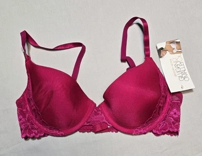 Sutiã gilligan o'malley 34 B com aro rosa acabamento em renda gel push-up  - Imagem 1 de 4