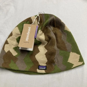 NEW Patagonia Beanie Hat Climbing Trees Knit- Basin Green Camo Pattern NEW - Picture 1 of 8
