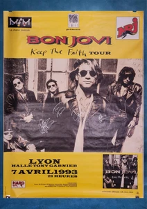 Bon Jovi - signed subway size poster - Keep The Faith Tour - France 199390s - Picture 1 of 1