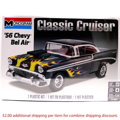 Monogram 1956 Chevy Bel Air 1:24 Scale Model Car Kit Classic Cruiser - Image 1 of 4