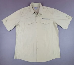Galaxy Herren 5XL Beige Kurzarm Freizeithemd mit Knopfleiste - Bild 1 von 8
