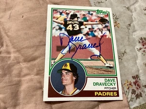 Tarjeta Topps #384 Dave Dravecky San Diego Padres Pitcher firmada como nueva 1983/Envío y devolución gratuitos - Imagen 1 de 4