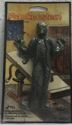 Figura Frankenstein Universal Monsters 1979 Rubber Jiggler Vic's Novelty (sin usar, en caja) Foto 1 de 2