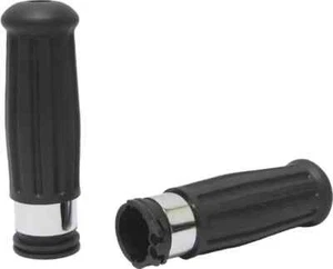 HD Black w Chrome Ring Grip Set Cable Throttle Sportster 1200 96-12 - Picture 1 of 3