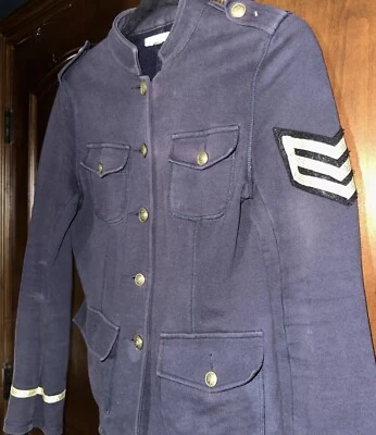 Chaqueta Militar Delias Azul Marino Dorado Botones Náutico Preppy Hipster Abrigo Raro Foto 1 de 4