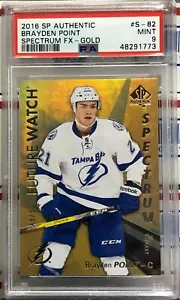 2016-17 cubierta superior sp auténtico punto Brayden, #s-82, FX dorado #45/50, PSA como nuevo 9 - Imagen 1 de 3