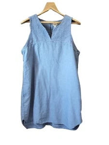 Hatley Womens XL Sleeveless Blue Paisley Embroidered Cotton Tunic Top - Picture 1 of 6